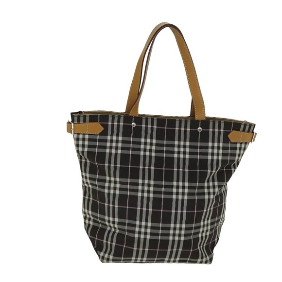 BURBERRY Nova Check Blue Label Tote Bag Nylon Brown Auth bs15120 - Picture 13 of 16